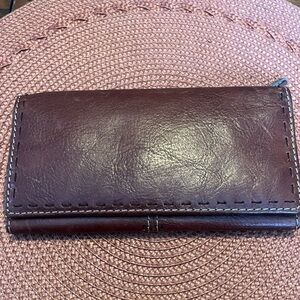 Vintage Fossil Rich Brown Leather Wallet